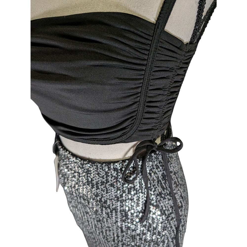 Francesca's NWT Sequin Midi Skirt & Adika Ruched Crop Top Set S